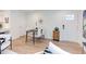 Dining area featuring a modern table setting, stylish decor, and easy access to the kitchen at 1309 Hudson Ave # D1, Durham, NC 27705