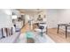 Stylish living room with modern seating, dining area, and open view of the kitchen at 1309 Hudson Ave # D1, Durham, NC 27705