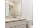Bright bathroom with a single sink, modern faucet and a white vanity at 14 Relaxing Way, Pittsboro, NC 27312