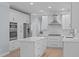 Modern kitchen featuring stainless steel appliances, custom cabinetry, and center island at 2412 Castleburg Dr, Apex, NC 27523