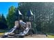 Community playground with slides and climbing areas, surrounded by mature trees at 3411 Massey Pond Trl, Raleigh, NC 27616