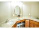 A bathroom with dual vanities and granite countertops at 3704 Hesters Store Rd, Hurdle Mills, NC 27541