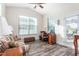 Sunlit office with vaulted ceilings and an outdoor patio at 4020 Kinsley Trce, Burlington, NC 27215