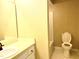 Neutral bathroom with a toilet, vanity, and shower/tub combo at 5500 Fortunes Ridge Dr # 82B, Durham, NC 27713
