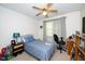 Small bedroom features carpet, a ceiling fan, one window, and neutral decor at 5500 Fortunes Ridge Dr # 82B, Durham, NC 27713