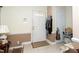 Welcoming foyer with neutral tones and a coat rack, providing ample storage at 5500 Fortunes Ridge Dr # 82B, Durham, NC 27713