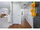 Inviting foyer with hardwood floors and neutral wall colors at 612 Spring Meadow Dr, Durham, NC 27713