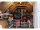 Attic storage space with lots of boxes and various household items at 7633 Summer Pines Way, Wake Forest, NC 27587
