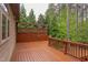 Spacious stained wood back deck area offering a private outdoor living space at 7633 Summer Pines Way, Wake Forest, NC 27587