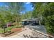 Beautiful blue home with a well-manicured lawn and mature trees at 7653 Summerglen Dr, Raleigh, NC 27615