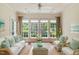 Cozy sunroom with large windows, comfortable seating, and a serene atmosphere at 792 Eldridge Loop, Cary, NC 27519