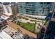 Beautiful rooftop terrace featuring comfortable seating, greenery and lovely lounging and dining areas at 110 N Corcoran St # 2101, Durham, NC 27701