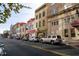 A street view of charming buildings, showcasing its unique architectural details and vibrant urban setting at 110 N Corcoran St # 2101, Durham, NC 27701