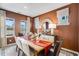 This dining area is beautifully decorated with a stylish table setting and contemporary decor at 1268 Hardin Hill Ln, Knightdale, NC 27545
