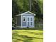Backyard shed offering secure and versatile storage solutions for lawn equipment or hobbies at 131 Rosewood Dr Dr, Roxboro, NC 27573