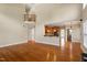 Spacious living room features hardwood floors and soaring ceilings, bathed in natural light at 134 Barclay Valley Dr, Cary, NC 27519
