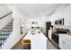 Spacious kitchen with an island and stainless steel appliances at 1533 Crescent Townes Way, Raleigh, NC 27604