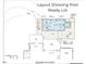 Pool layout design showcasing the pool size, patio, covered porch, and Gathering room at 1633 Estate Valley Ln, Raleigh, NC 27613