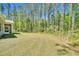 Expansive backyard featuring a lush lawn and tranquil wooded backdrop at 2784 Norrington Rd, Lillington, NC 27546