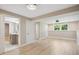 Finished basement with wood floors and bathroom at 313 Crown Oaks Dr, Raleigh, NC 27615