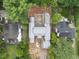 Aerial view of luxury new home and pool under construction, showing the neighborhood at 516 Transylvania Ave, Raleigh, NC 27609