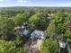Aerial image displays construction progress with scenic views of a tree-filled neighborhood, capturing the area's natural charm at 516 Transylvania Ave, Raleigh, NC 27609