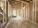 Interior showing framing, floor and staircase of a new construction home at 516 Transylvania Ave, Raleigh, NC 27609