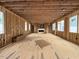 Unfinished living room featuring a fireplace with multiple windows at 516 Transylvania Ave, Raleigh, NC 27609