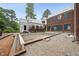 New pool under construction with brick home build, showing a large backyard and privacy at 516 Transylvania Ave, Raleigh, NC 27609