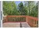 Wooden deck overlooking lush greenery and serene wooded views at 5329 Big Bass Dr, Raleigh, NC 27610
