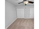 Spacious bedroom with ceiling fan, freshly painted, and a closet at 5600 Brandycrest Dr, Raleigh, NC 27610