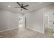 Inviting bedroom with carpeting, recessed lighting, a ceiling fan, and an ensuite bathroom that offers both style and comfort at 621 Bon Air Ave, Durham, NC 27704