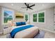 Beautifully furnished primary bedroom with a plush bed, side tables, and a picturesque view, making it the perfect place to unwind at 621 Bon Air Ave, Durham, NC 27704