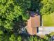 Aerial view of a charming home with lush surroundings, a well-maintained roof, and a private backyard retreat at 704 N Orange Ave, Dunn, NC 28334