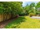 Fenced backyard offering ample space, lush greenery, and privacy at 705 Hartford Rd, Raleigh, NC 27610
