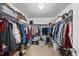 Spacious walk-in closet offers extensive storage solutions with shelving and rods on either side of the room at 115 Zulabelle Ct, Garner, NC 27529