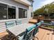 Outdoor deck showcases a dining area and bench seating for relaxing or entertaining outdoors at 117 Whitehaven Ln, Cary, NC 27519