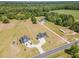 Aerial view featuring the spacious homes with long driveways on a large lot at 194 Spring Hill Church Rd, Lillington, NC 27546