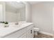 Bathroom with white vanity, stylish fixtures, and ample counter space at 194 Spring Hill Church Rd, Lillington, NC 27546