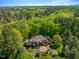 Aerial view of the estate surrounded by lush, mature trees at 3203 Cameron Dr, Henderson, NC 27536