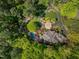 Breathtaking aerial view featuring a luxurious home with a pool, lush greenery, and a winding driveway at 3203 Cameron Dr, Henderson, NC 27536