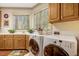 Convenient laundry room with modern appliances, ample counter space, and a bright window at 3203 Cameron Dr, Henderson, NC 27536