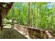Inviting wooden deck surrounded by lush greenery and mature trees, perfect for outdoor relaxation and enjoying nature at 3605 Moonlight Dr, Chapel Hill, NC 27516