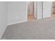 Bedroom with carpet and view of bathroom at 3705 Rosebush Dr, Zebulon, NC 27597