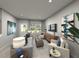 Comfortable living room with neutral tones, stylish furniture, and natural light from large windows at 3709 Rosebush Dr, Zebulon, NC 27597