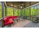 Relaxing screened porch with comfortable seating and peaceful wooded views at 3805 Watermark Dr, Franklinton, NC 27525