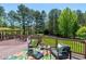Outdoor deck with patio furniture at 4001 Belmont Forest Way, Raleigh, NC 27606