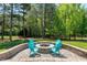 A full view of a firepit and chairs outdoors at 4001 Belmont Forest Way, Raleigh, NC 27606