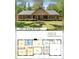 Charming home with a well-manicured lawn, covered front porch, mature trees, and a detailed floor plan overlay at 4298 Old Stage S Rd, Erwin, NC 28339