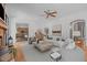 Spacious living room featuring modern decor, hardwood floors, and an open layout at 5504 Spring Bluffs Ln, Raleigh, NC 27606